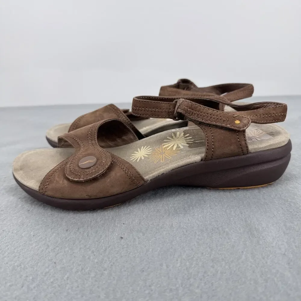 Dansko Sandals Womens Size 7.5 Brown Leather Slingback Wedge Comfort Shoes‎